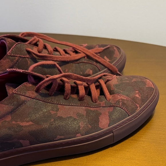 Common Projects Red Camouflage Suede Low Top Achilles Sneakers Size 11 - Picture 5 of 11